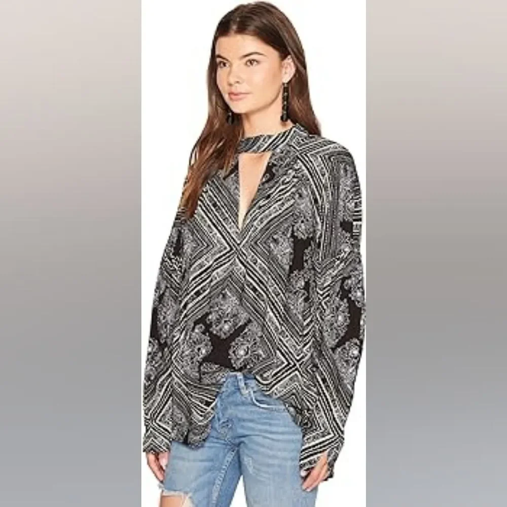 Free People Womens Walking On A Dream Tunic Blouse Sz S NEW w/o tags
